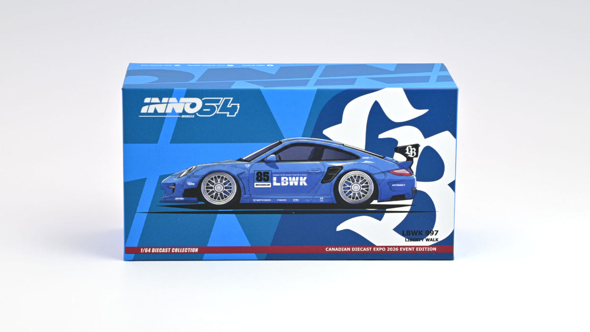 Inno64 1/64 - Porsche LBWK 997 Light Blue Canadian Diecast Expo 2026 Event Edition