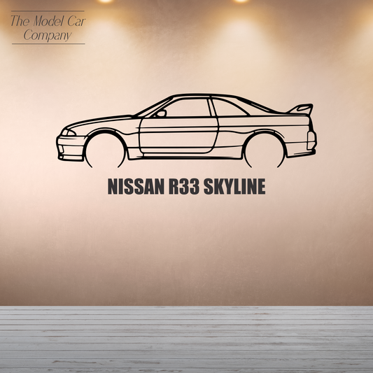 Wall Art Silhouette - Nissan R33 Skyline