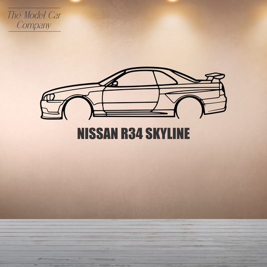 Wall Art Silhouette - Nissan R34 Skyline