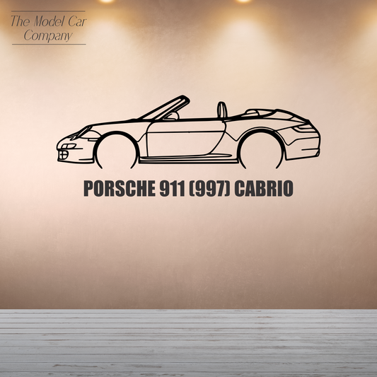 Wall Art Silhouette - Porsche 911 (997) Cabrio