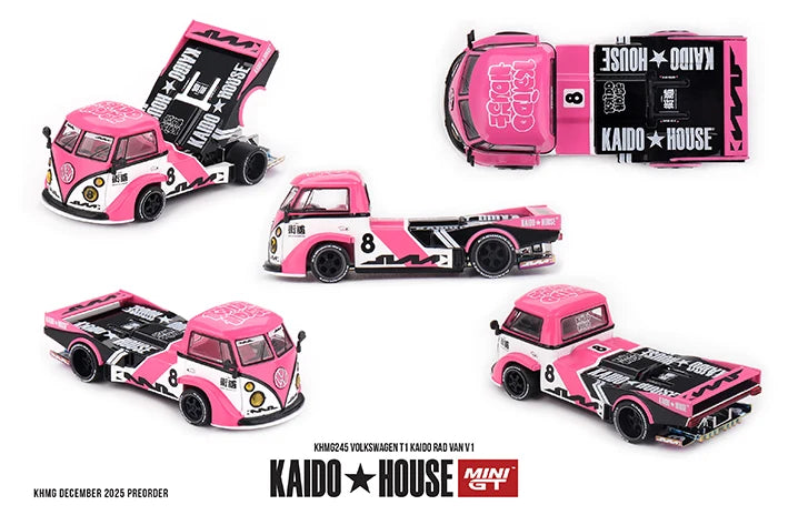 Mini GT x Kaido House 1/64 - Volkswagen T1 Kaido Radvan V1 Pink
