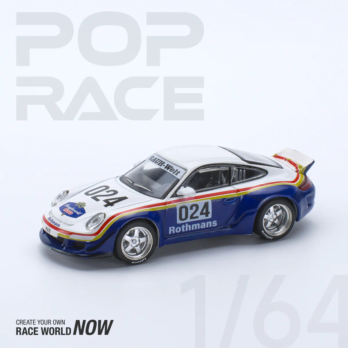 Pop Race 1/64 - Porsche RWB 997 Red/Blue Rothmans #024