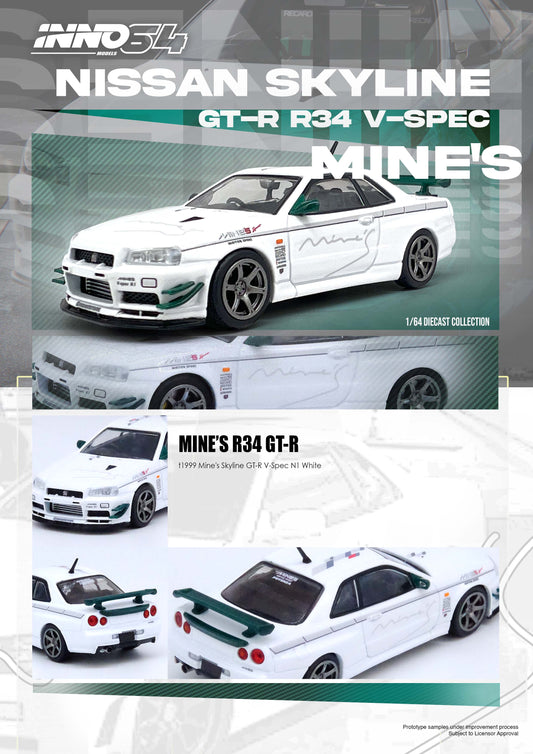 Inno64 1/64 - Nissan Skyline GT-R (R34) V-Spec N1 Tuned By "Mine's"
