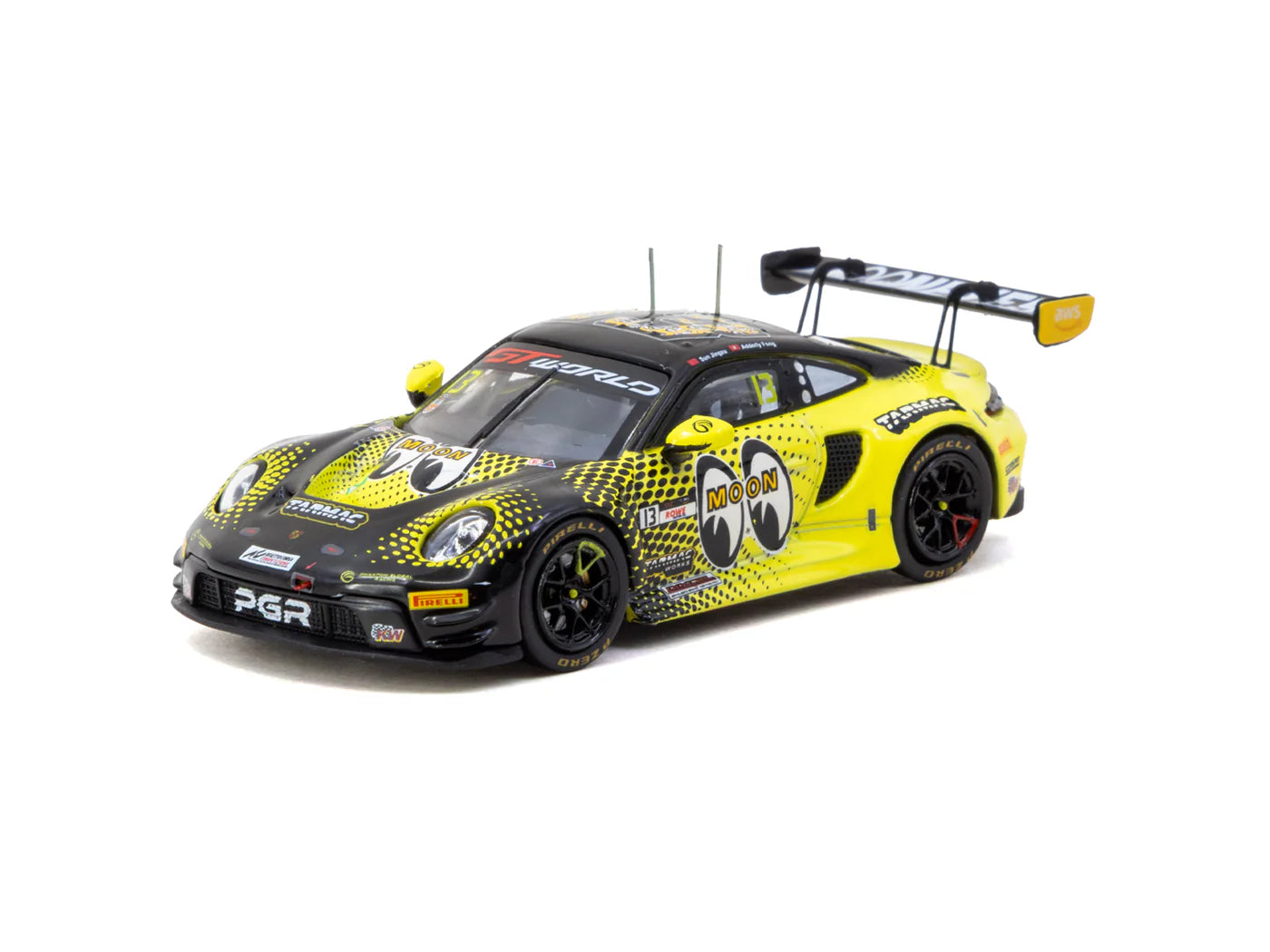 Tarmac Works x iXO 1/64 - Porsche 911 GT3 R GT World Challenge Asia 2025 Phantom Global Racing #13 with Tarmac Cards - HOBBY64