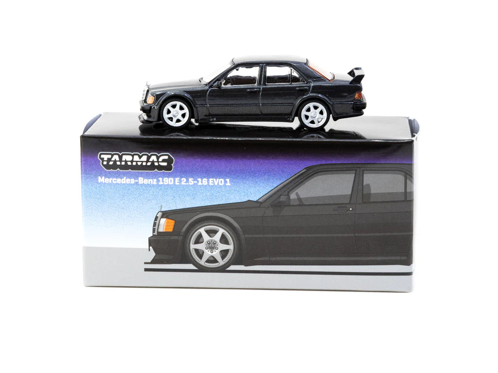 Tarmac Works 1/64 - Mercedes-Benz 190 E 2.5-16 EVO 1 Blue-Black Metallic - GLOBAL64
