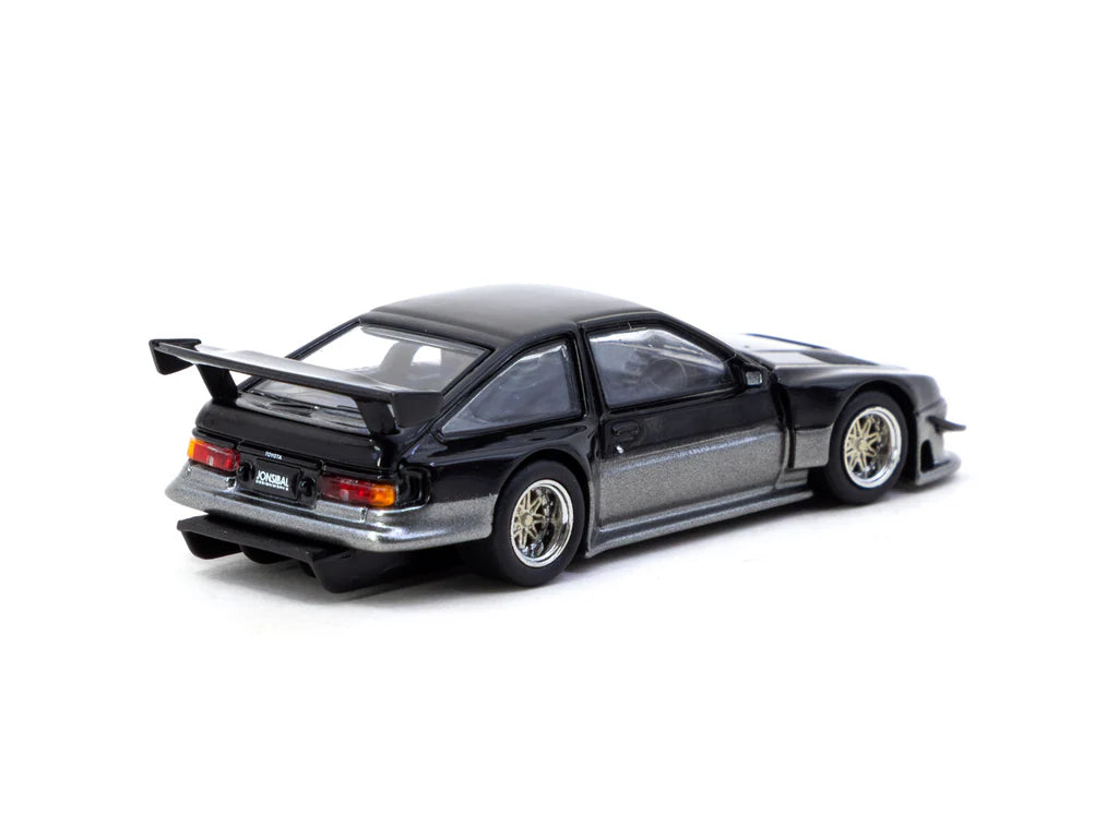 Tarmac Works 1/64 - Toyota Sprinter Trueno AE86 Widebody Black/Grey - Designed by Jon Sibal - Malaysia Special Edition - GLOBAL64