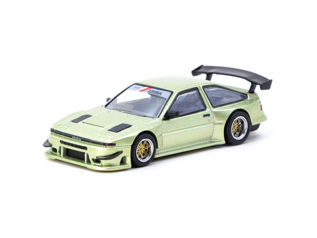 Tarmac Works 1/64 - Toyota Sprinter Trueno AE86 Widebody Green - Designed by Jon Sibal - GLOBAL64