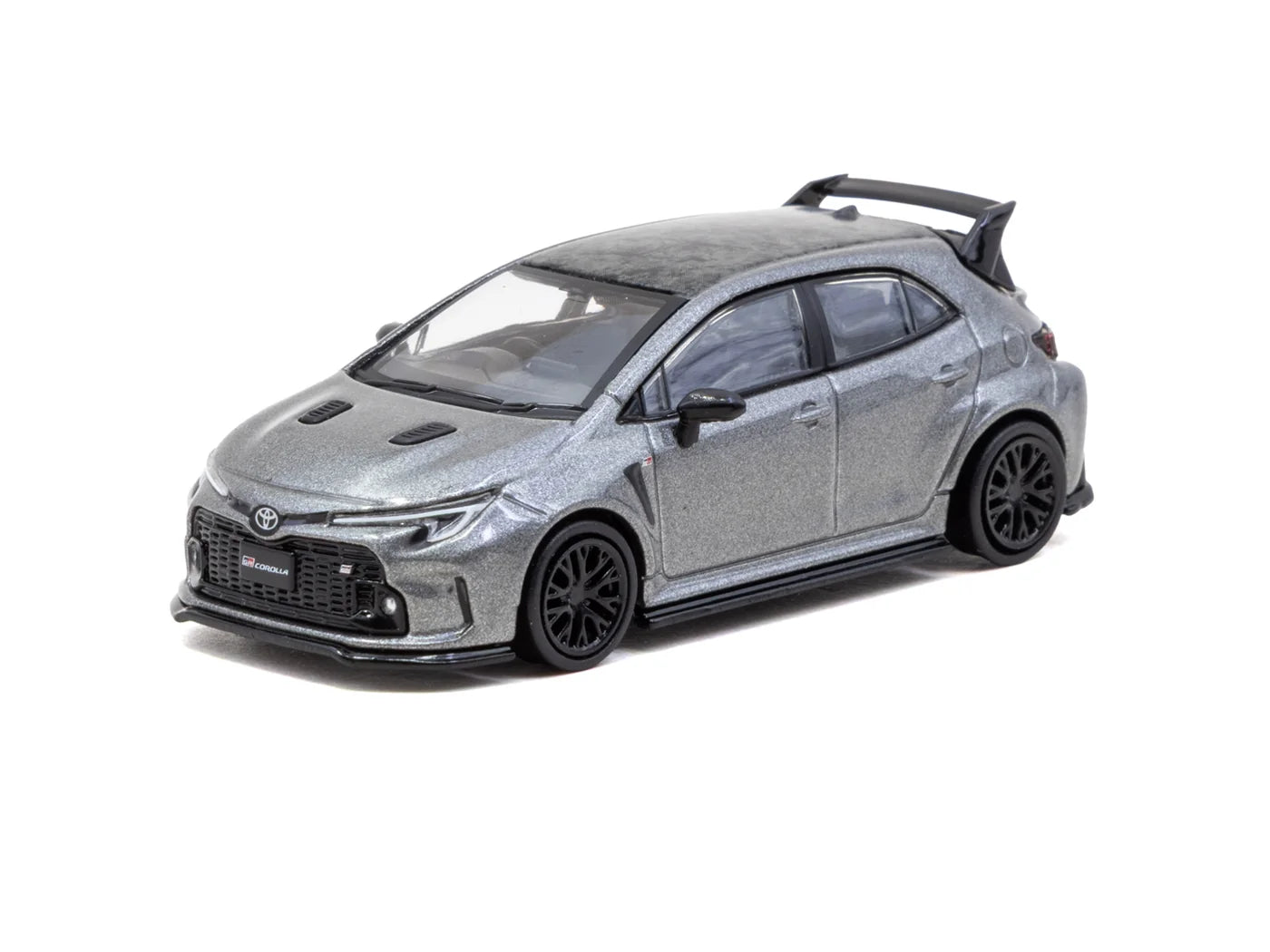 Tarmac Works 1/64 - Toyota GGR Corolla Grey With Oil Can Packaging - GLOBAL64