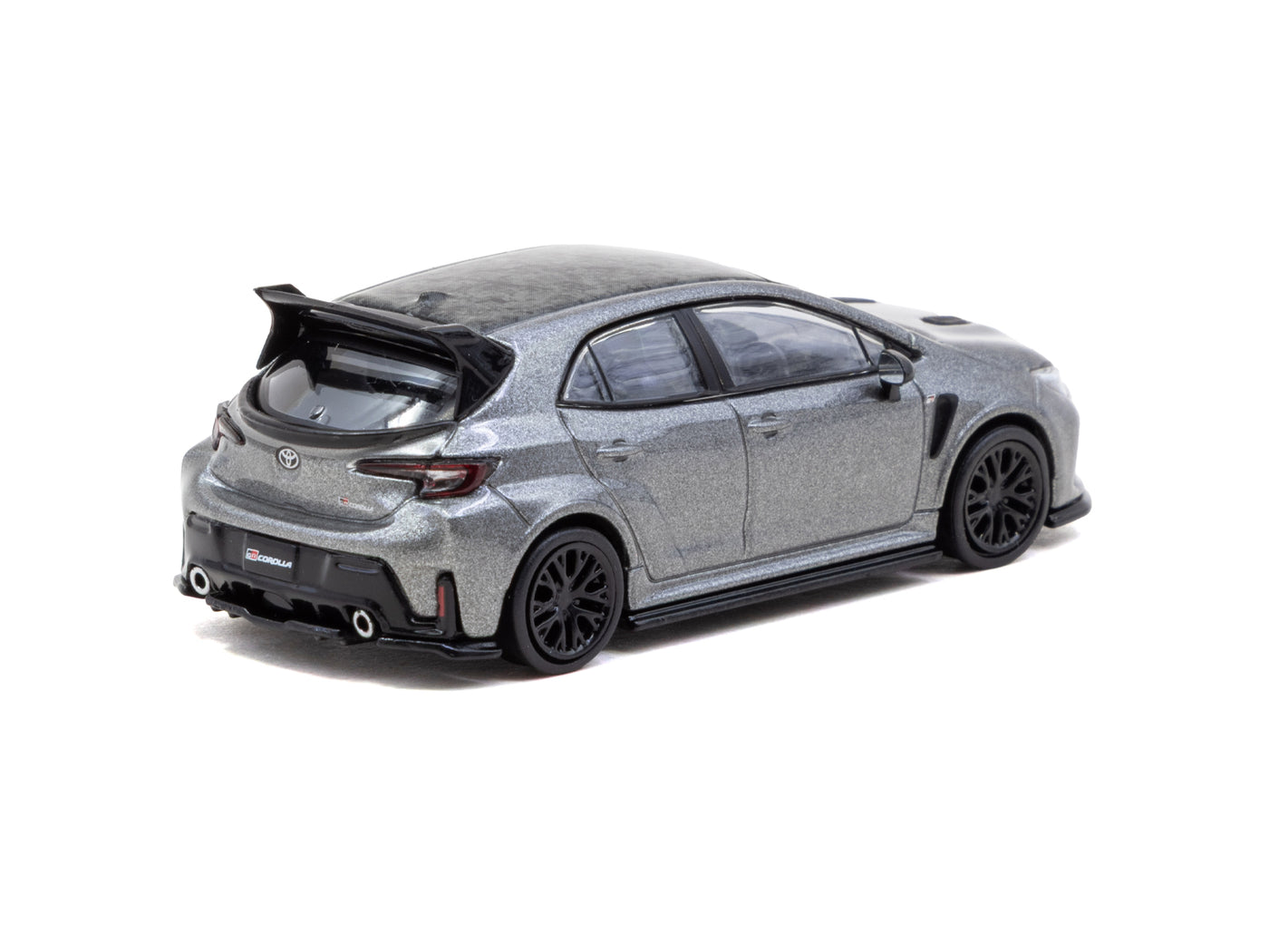 Tarmac Works 1/64 - Toyota GGR Corolla Grey With Oil Can Packaging - GLOBAL64