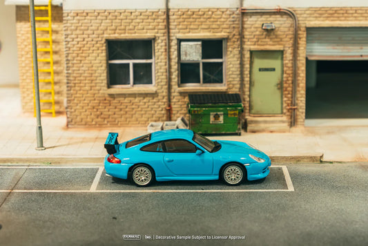 Tarmac Works X iXO Models 1/64 - Porsche 911 GT3 (type 996) Light Blue - GLOBAL64