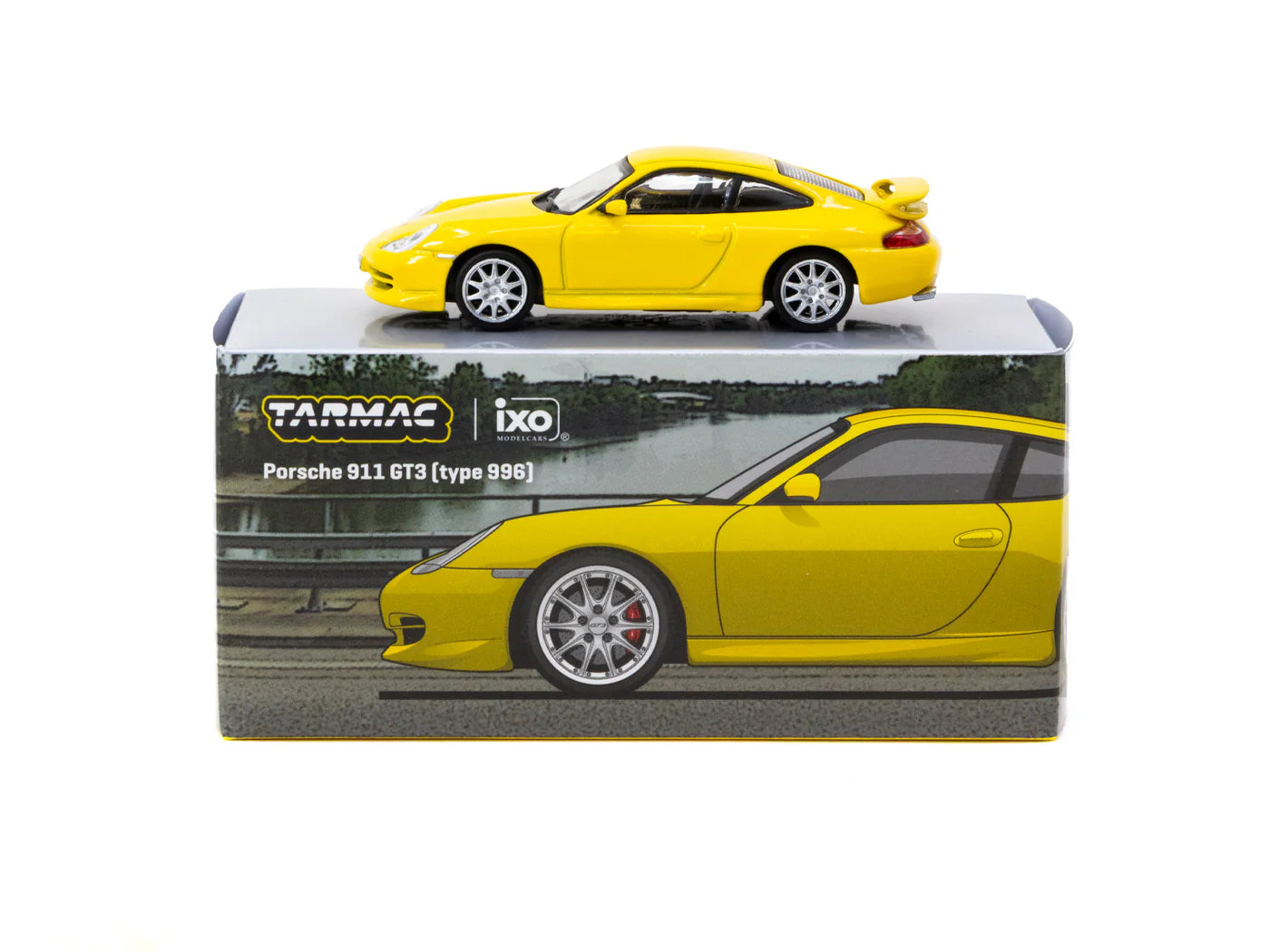 Tarmac Works x iXO Models 1/64 - Porsche 911 GT3 (type 996) Yellow - GLOBAL64