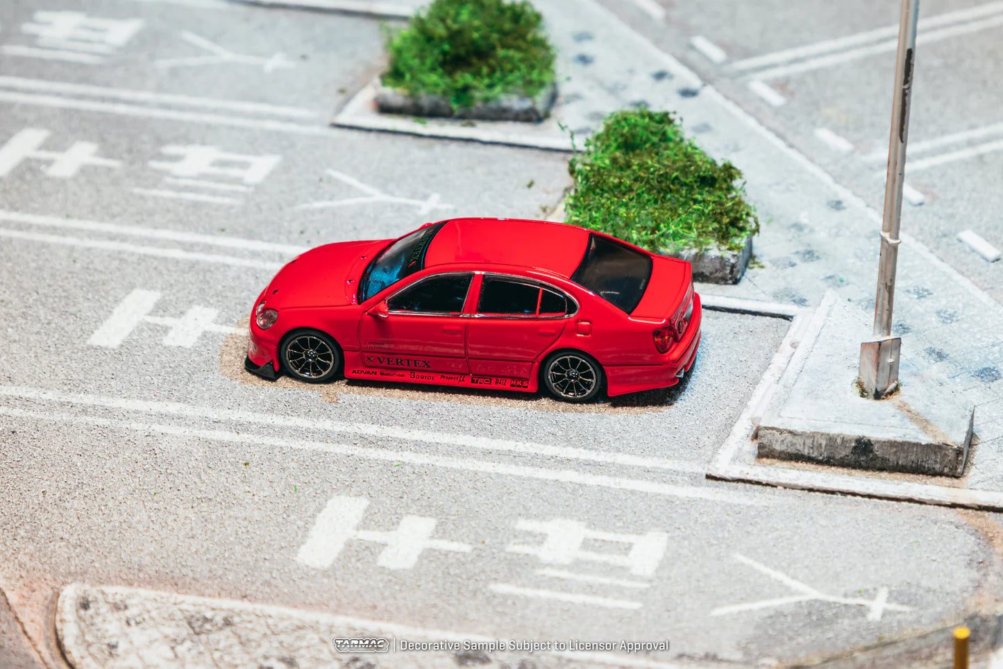Tarmac Works 1/64 - VERTEX Toyota Aristo JZS161 Red with Tarmac Cards - GLOBAL64
