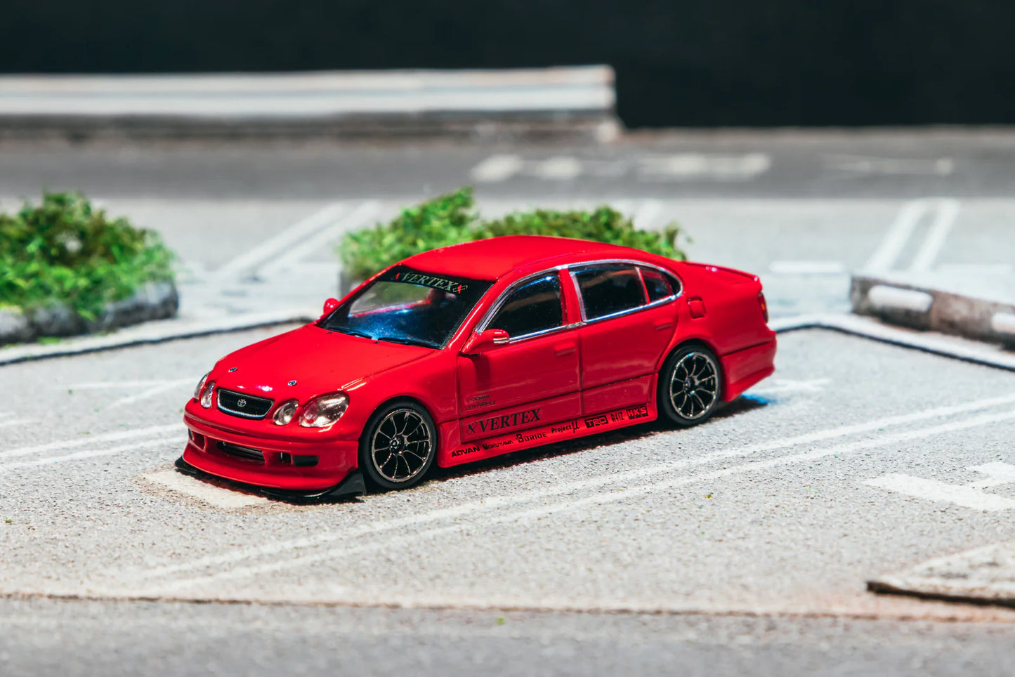 Tarmac Works 1/64 - VERTEX Toyota Aristo JZS161 Red with Tarmac Cards - GLOBAL64