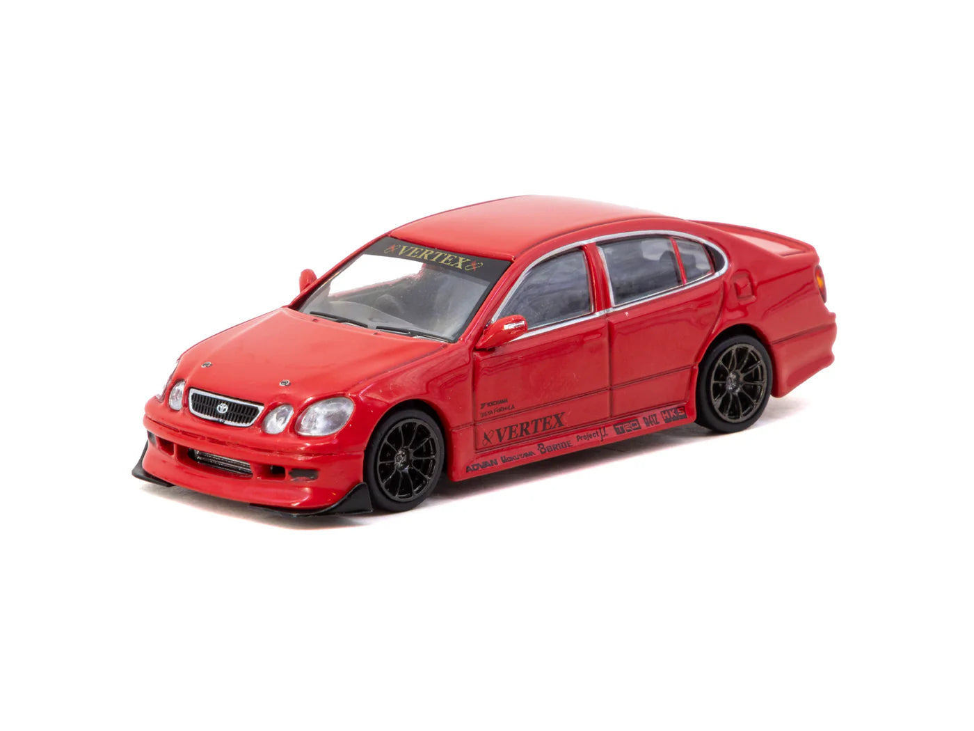 Tarmac Works 1/64 - VERTEX Toyota Aristo JZS161 Red with Tarmac Cards - GLOBAL64