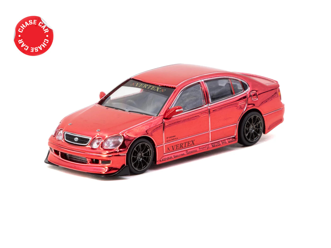 Tarmac Works 1/64 - VERTEX Toyota Aristo JZS161 Red with Tarmac Cards - GLOBAL64