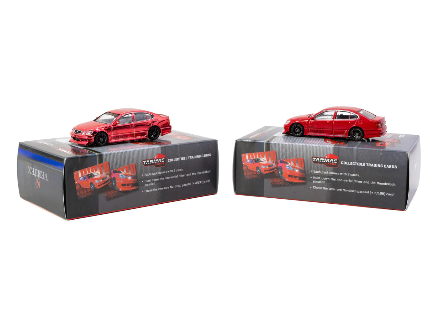 Tarmac Works 1/64 - VERTEX Toyota Aristo JZS161 Red with Tarmac Cards - GLOBAL64