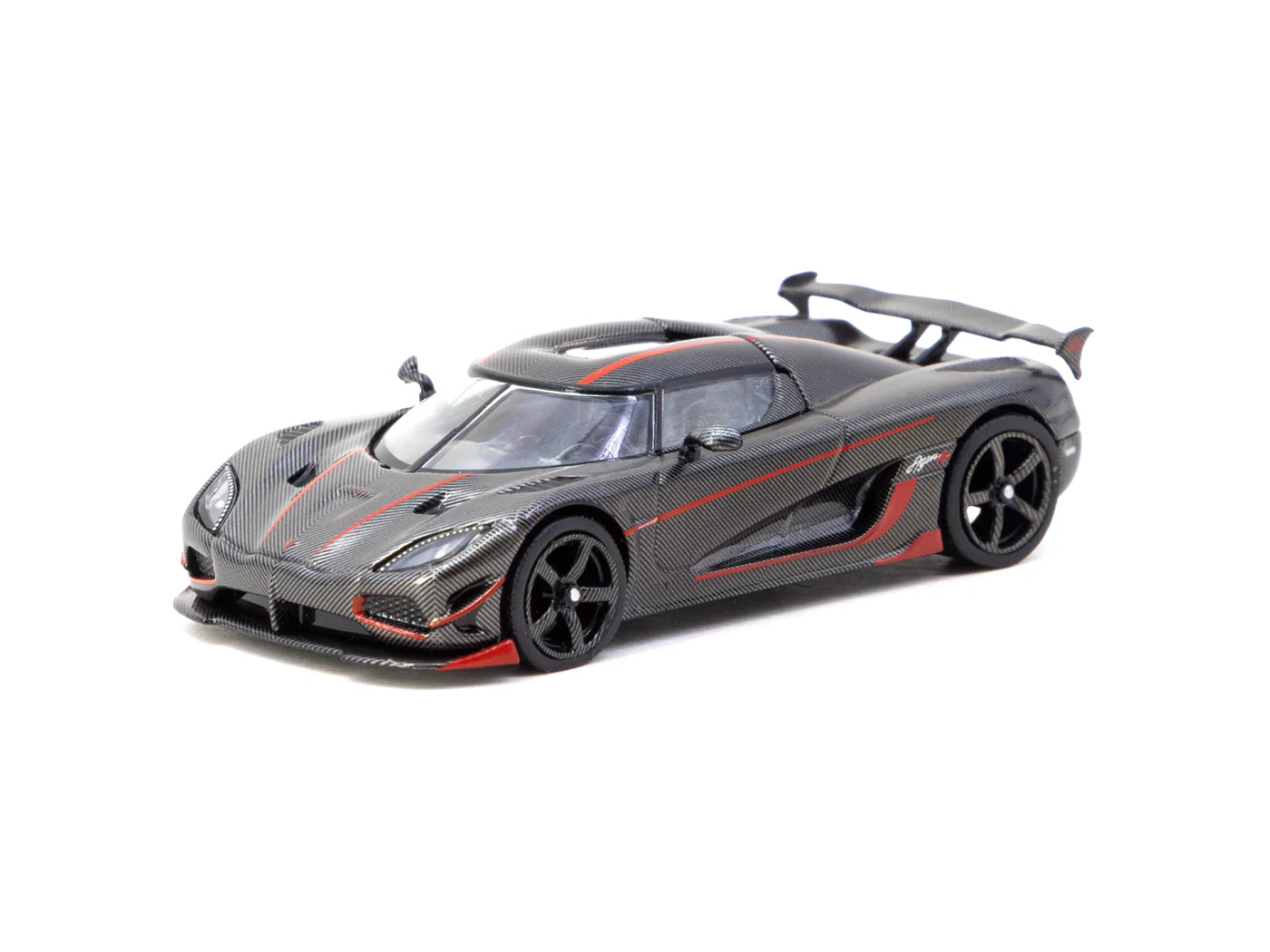 Tarmac Works 1/64 - Koenigsegg Agera RS Black Carbon Fiber / Red Accents - GLOBAL64