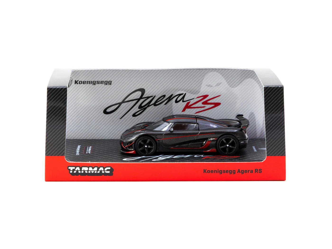 Tarmac Works 1/64 - Koenigsegg Agera RS Black Carbon Fiber / Red Accents - GLOBAL64