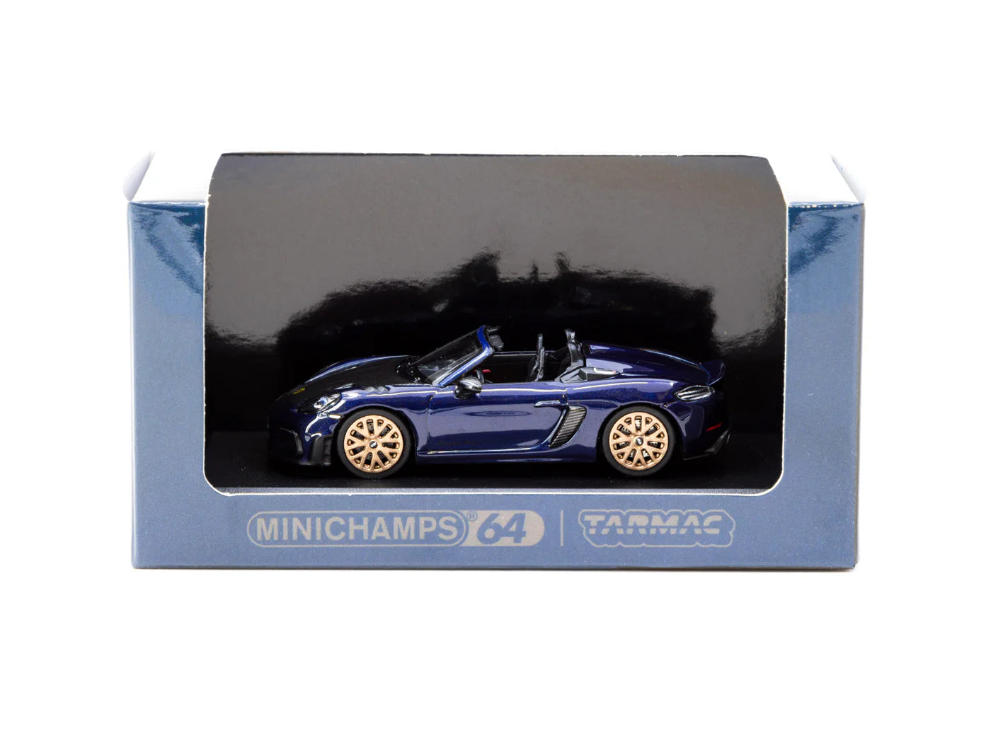 Minichamps X Tarmac Works 1/64 - Porsche 718 Spyder RS Gentian Blue Metallic - Art of Speed Malaysia Special Edition - COLLAB64
