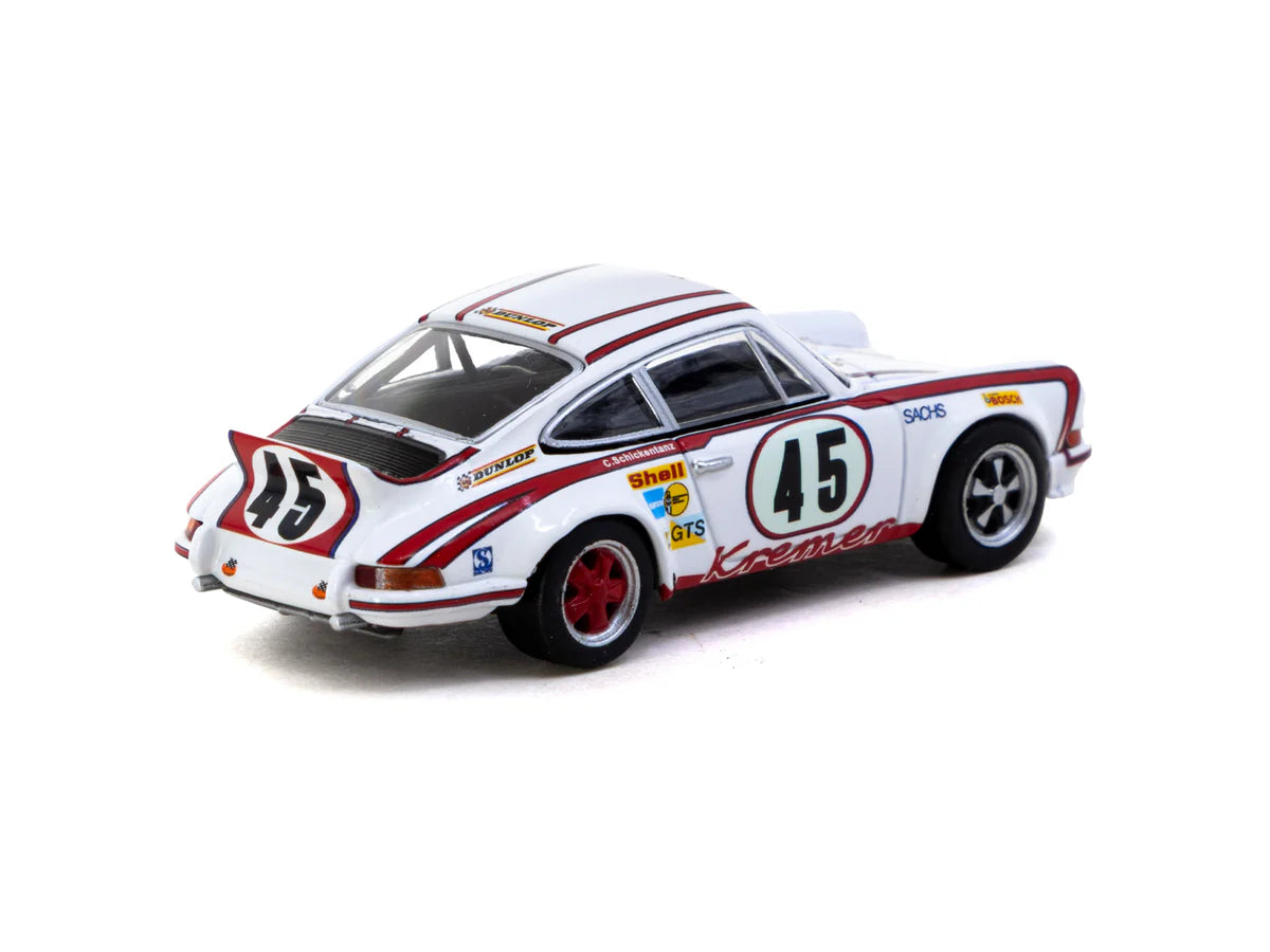 Schuco X Tarmac Works 1/64 - Porsche 911 Carrera RSR 2.8 24h Le Mans 1973 #45 Winner - COLLAB64