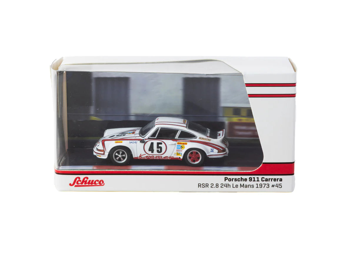 Schuco X Tarmac Works 1/64 - Porsche 911 Carrera RSR 2.8 24h Le Mans 1973 #45 Winner - COLLAB64