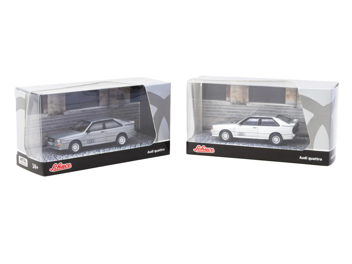 Schuco X Tarmac Works  1/64 - Audi Quattro Silver - COLLAB64