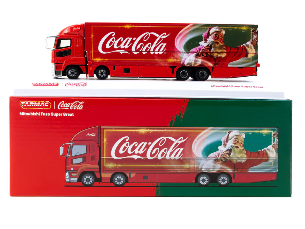 Tarmac Works 1/64 - Mitsubishi Fuso Super Great Coca-Cola Santa Truck - TRUCK64