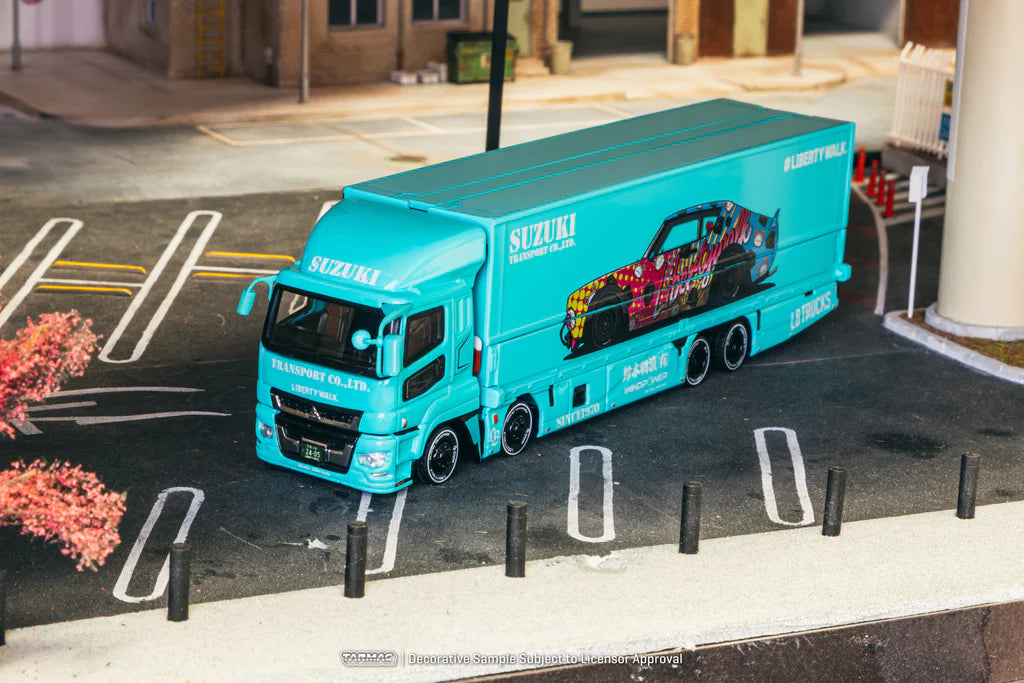 Tarmac Works 1/64 - Mitsubishi Fuso Super Great LB-TRUCKS Light Blue - TRUCK64