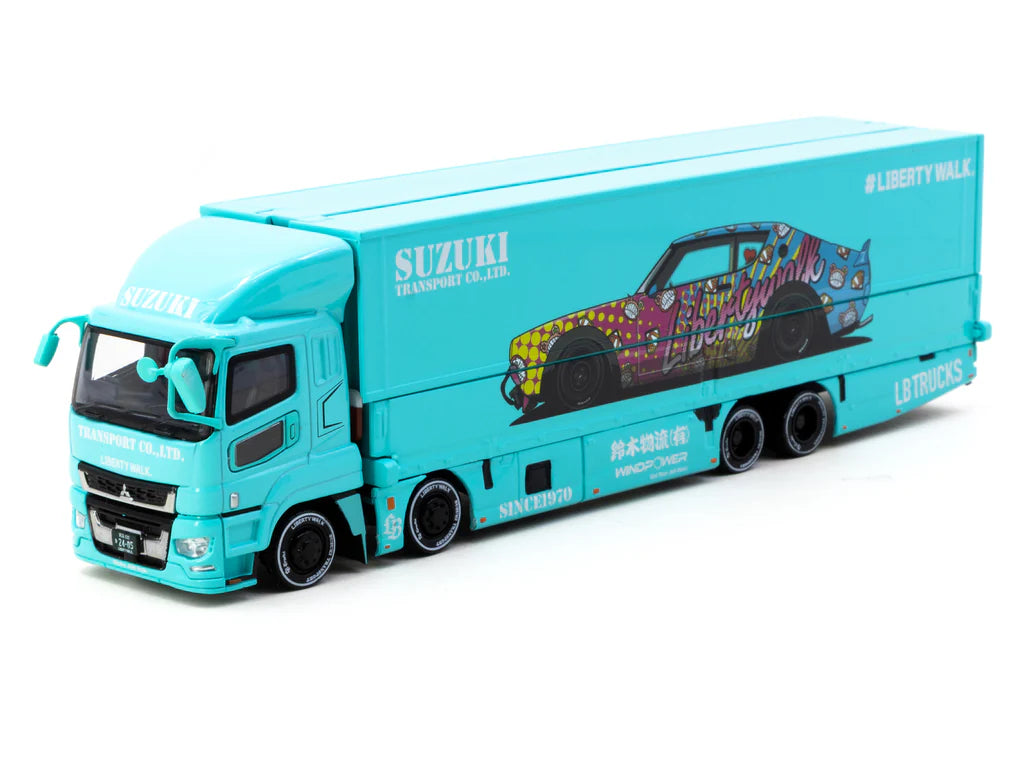 Tarmac Works 1/64 - Mitsubishi Fuso Super Great LB-TRUCKS Light Blue - TRUCK64