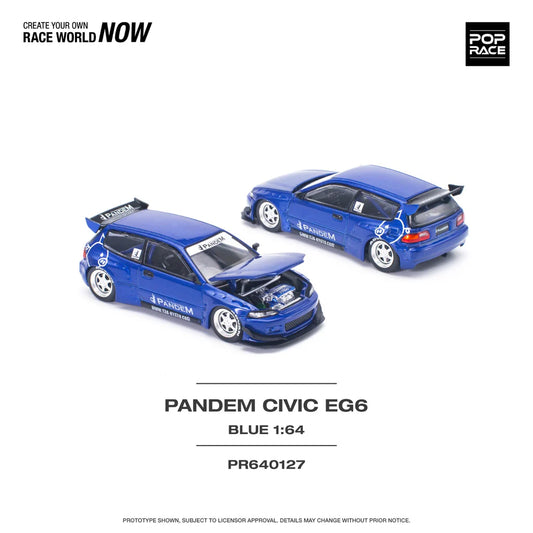 Pop Race 1/64 - Pandem Civic EG6 Metallic Blue