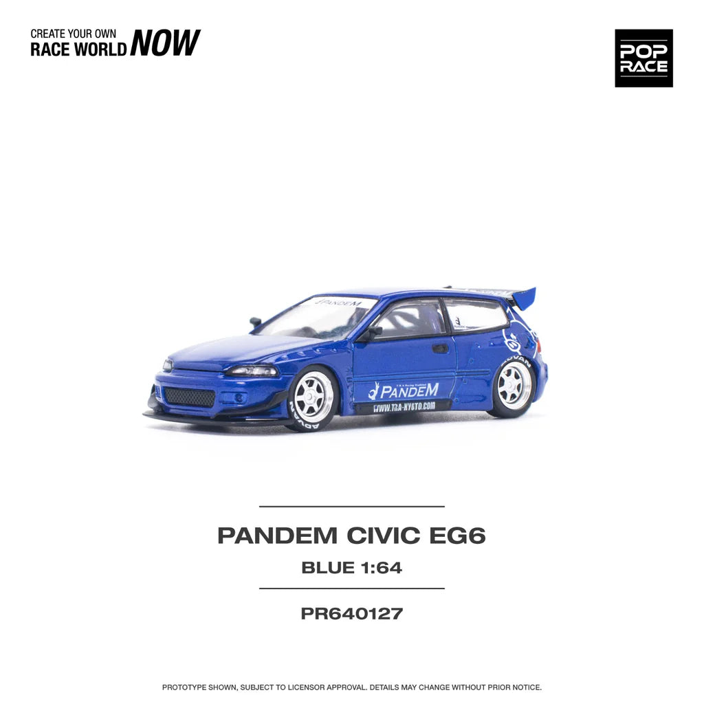 Pop Race 1/64 - Pandem Civic EG6 Metallic Blue