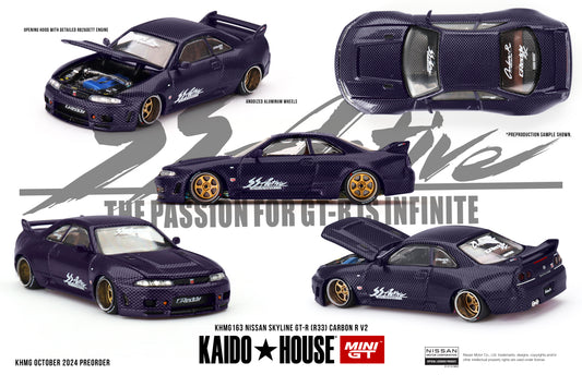 Mini GT x Kaido House 1/64 - Nissan Skyline GT-R (R33) Active Carbon R V2