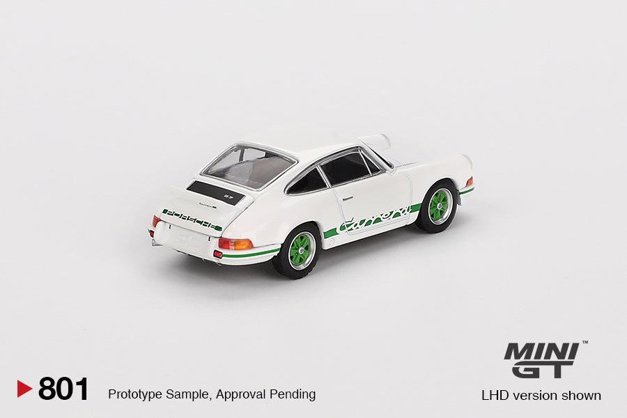 Mini GT 1/64 - Porsche 911 Carrera RS 2.7 Grand Prix White with Green Livery