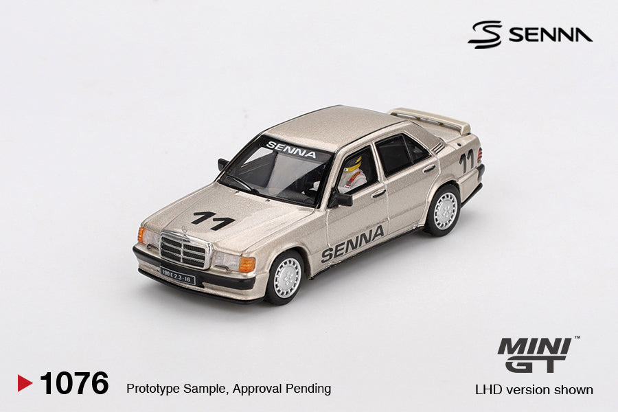 Mini GT 1/64 - Mercedes-Benz 190 E 2.3-16 #11 Ayrton Senna 1984 Nürburgring Race of Champions w/ Figure