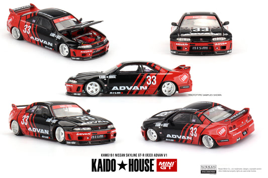 Mini GT x Kaido House 1/64 - Nissan Skyline GT-R (R33) Kaido Works ADVAN