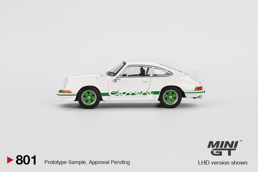 Mini GT 1/64 - Porsche 911 Carrera RS 2.7 Grand Prix White with Green Livery