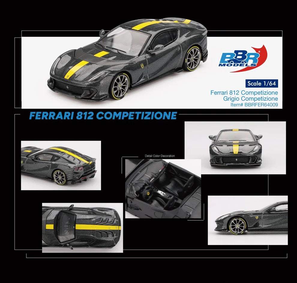 BBR Models 1/64 - Ferrari 812 Competizione Grigio Competizione