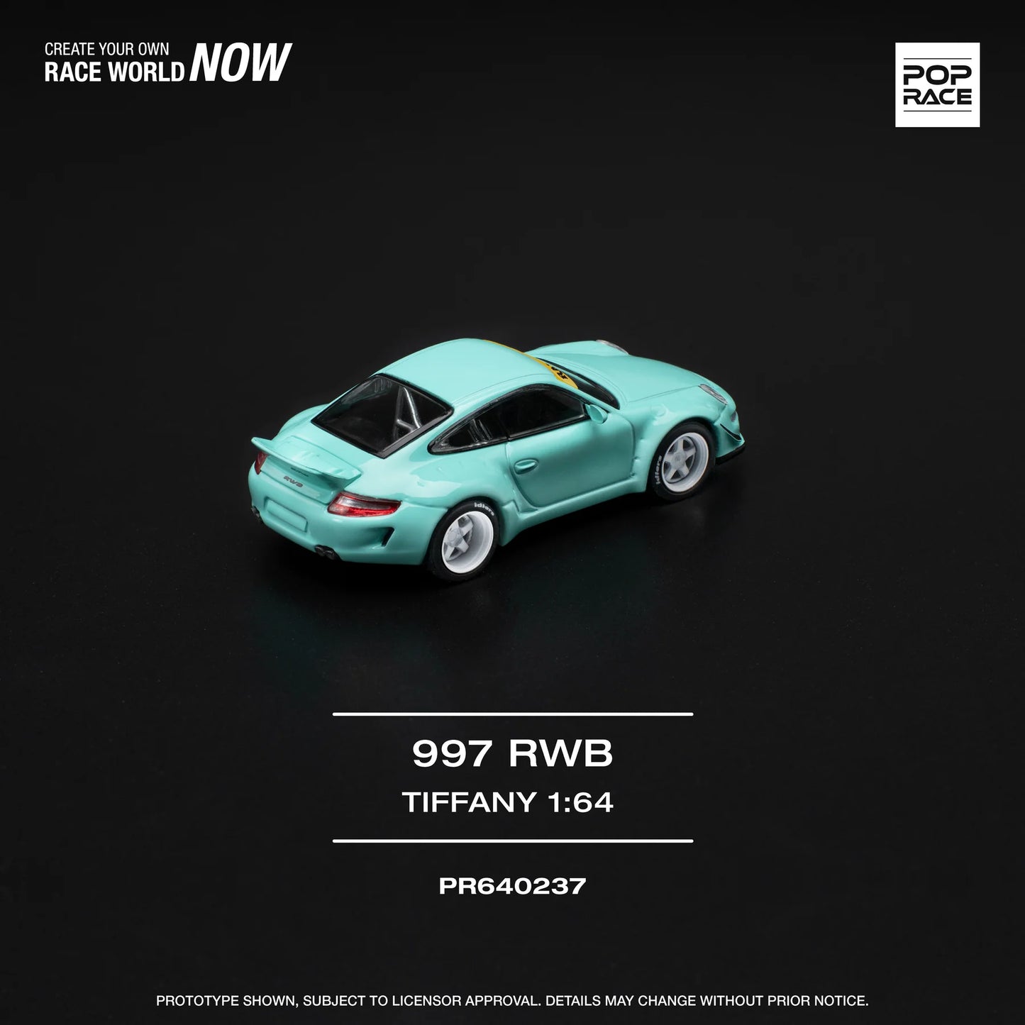 Pop Race 1/64 - Porsche 997 RWB Tiffany
