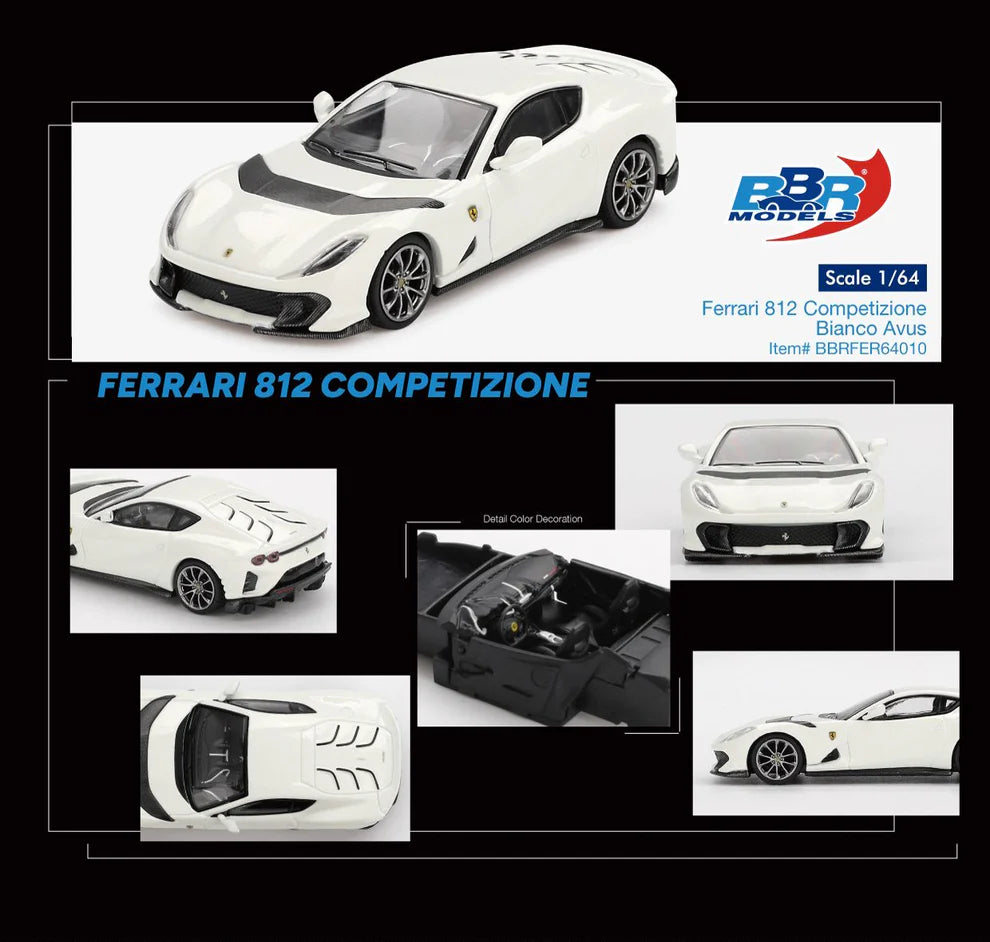 BBR Models 1/64 - Ferrari 812 Comptezione Bianco Avus