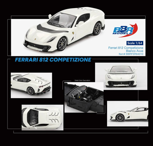 BBR Models 1/64 - Ferrari 812 Comptezione Bianco Avus